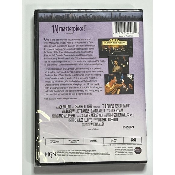 The Purple Rose of Cairo DVD Woody Allen Mia Farrow Fantasy Romance Comedy Movie - Picture 6 of 6